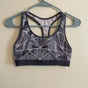 Gray Geometric Sports Bra